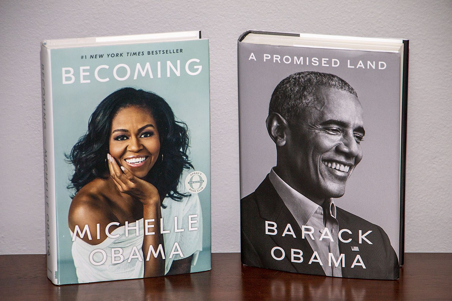 Becoming by Michelle Obama and A Promised Land by Barack Obama.